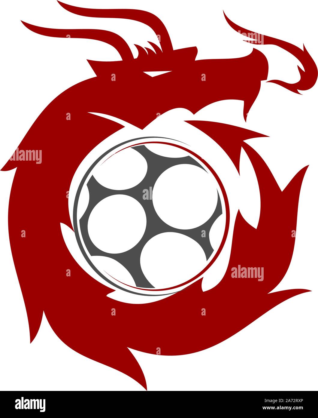 Dragon Logo Design Maskottchen Vorlage Vektor isoliert Stock Vektor