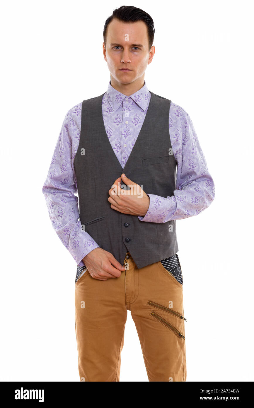 Porträt der jungen Hübschen Geschäftsmann in formelle Kleidung Stockfoto