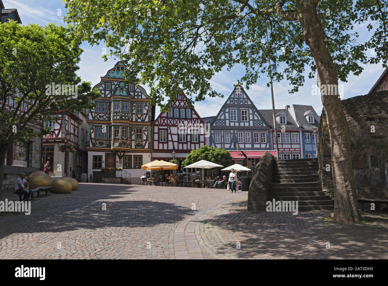 Blick auf den Koenig Adolf Platz Idstein, Hessen, Deutschland Stockfoto