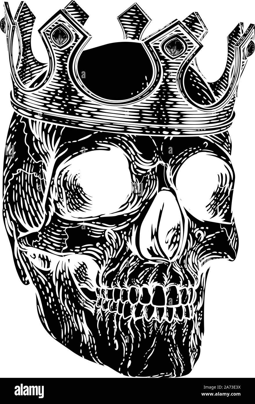Skull Crown King menschlichen Royal Skelett Stock Vektor