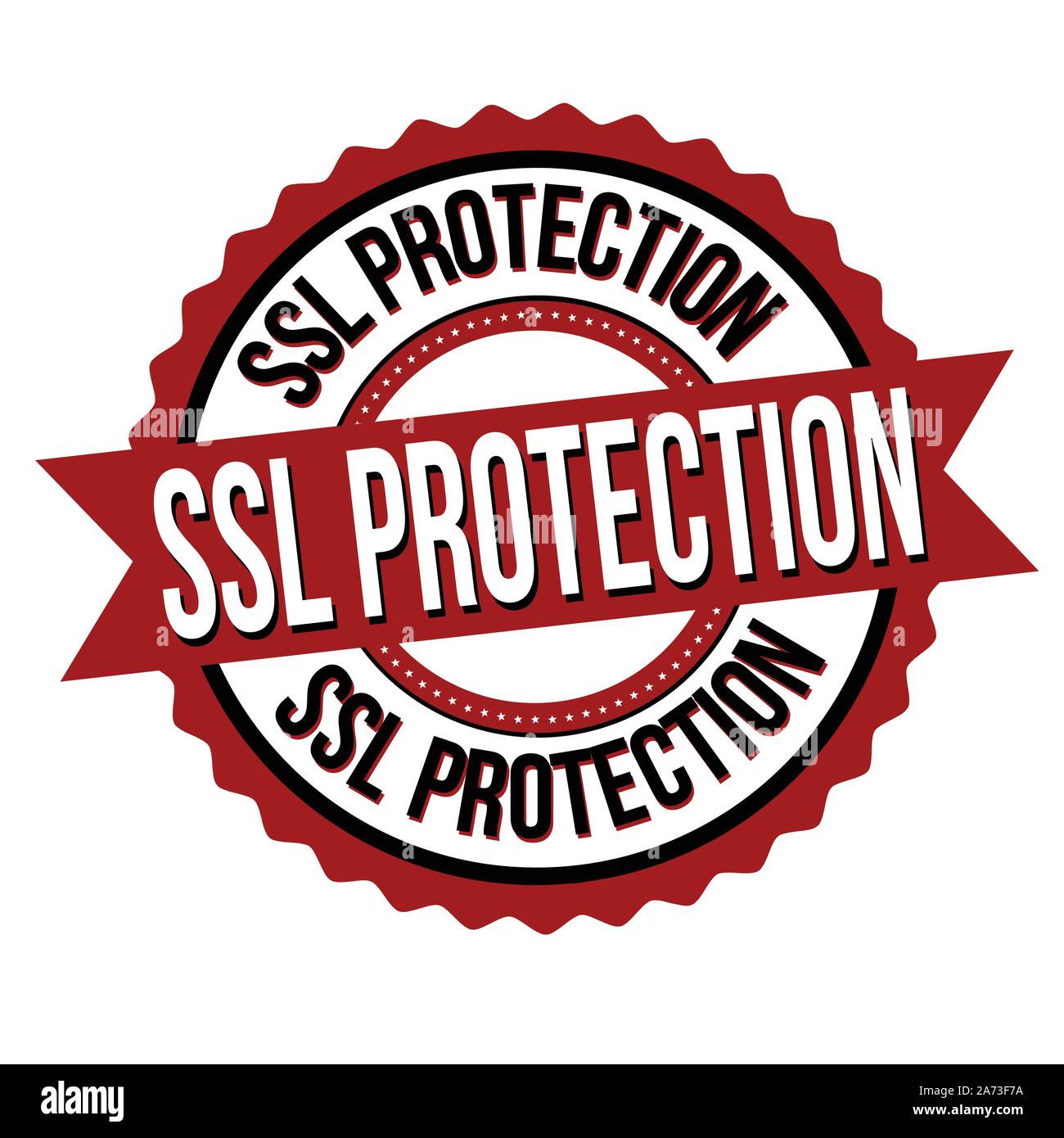 SSL-Schutz Aufkleber oder Sticker auf weißem Hintergrund, Vector Illustration Stock Vektor