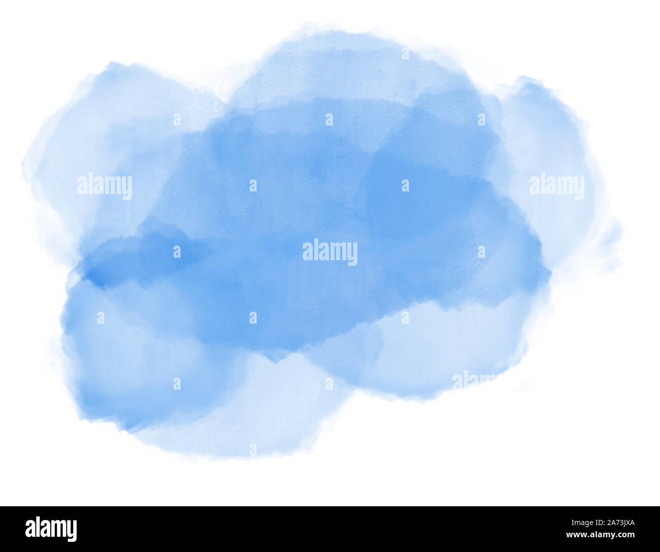 Abstrakte aquarell Farbakzenten in Blau auf weißem Hintergrund. Stockfoto