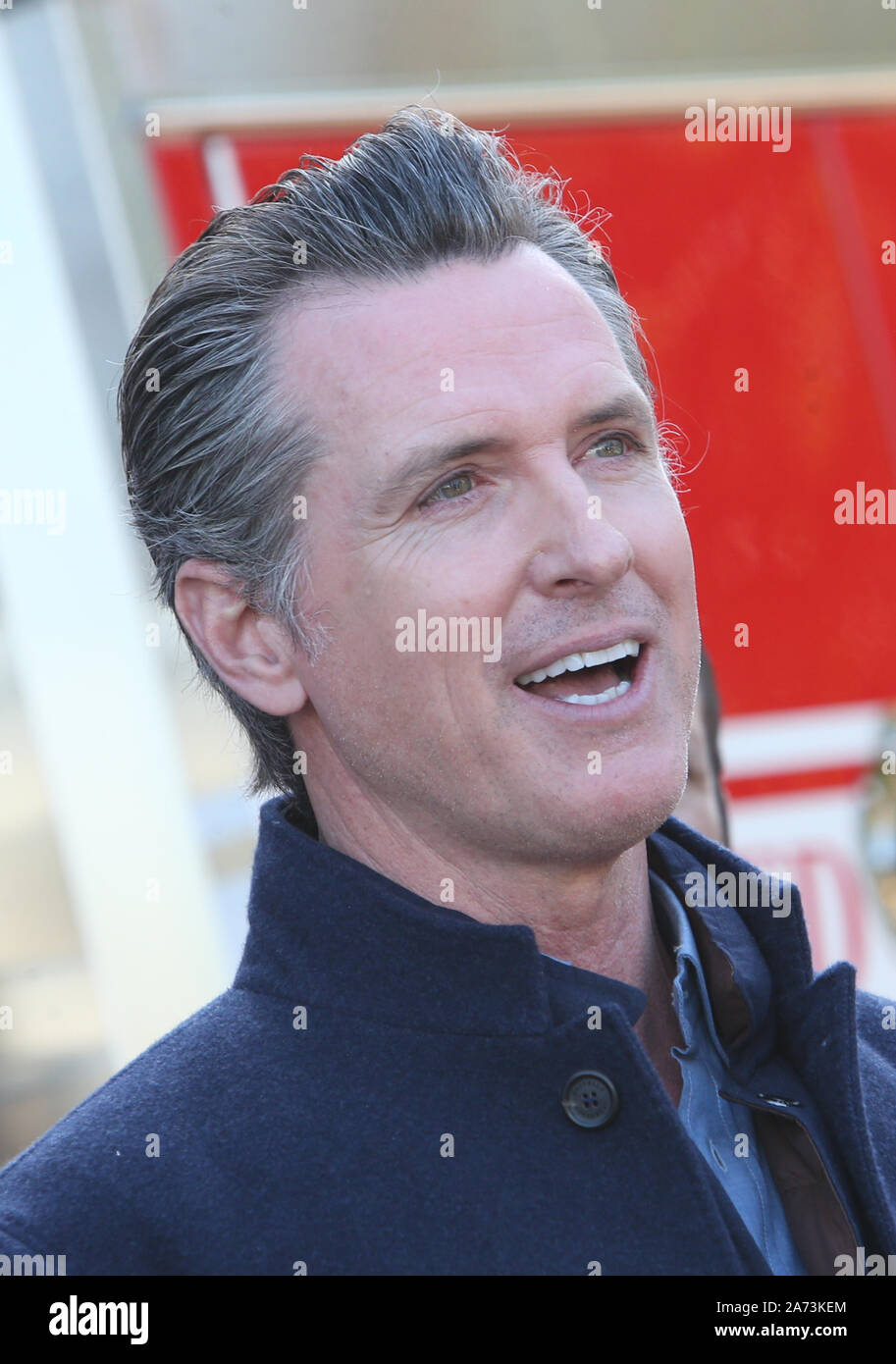 Los Angeles, Ca. 29 Okt, 2019. Gouverneur Gavin Newsom, auf der ...