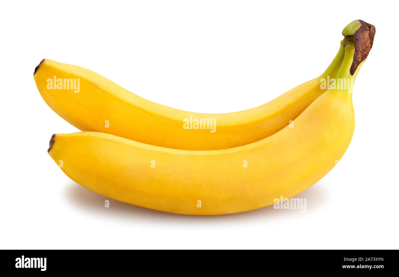 Banane weg isoliert auf weißem Stockfoto