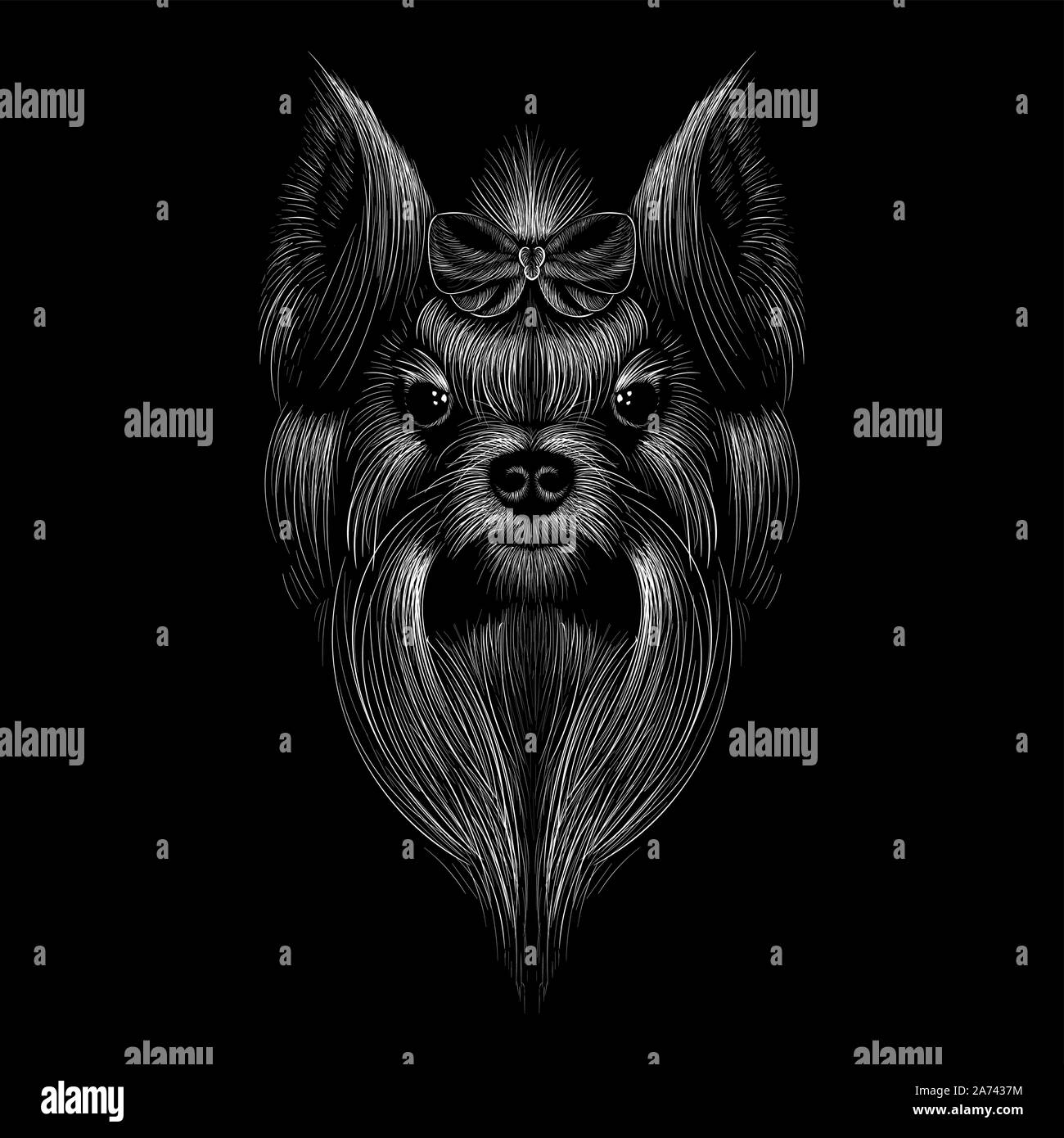 Der Vektor logo Hund oder Wolf für Tattoo- oder T-shirt Design oder Oberbekleidung. Cute Druckstil Hund oder Wolf Hintergrund. Diese Zeichnung wäre schön, o zu machen Stock Vektor