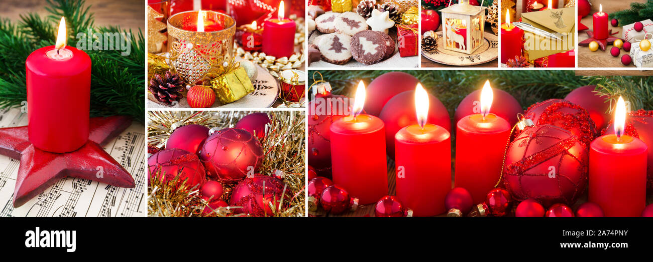 Collage verschiedene Weihnachten panorama Motive Stockfoto