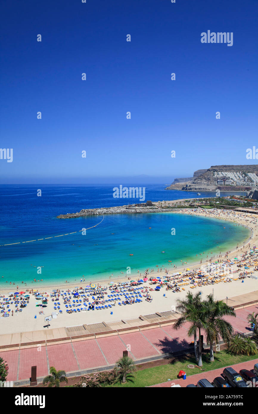 Kanarische Inseln, Gran Canaria, Puerto Rico, Playa de Los Amadores Stockfoto