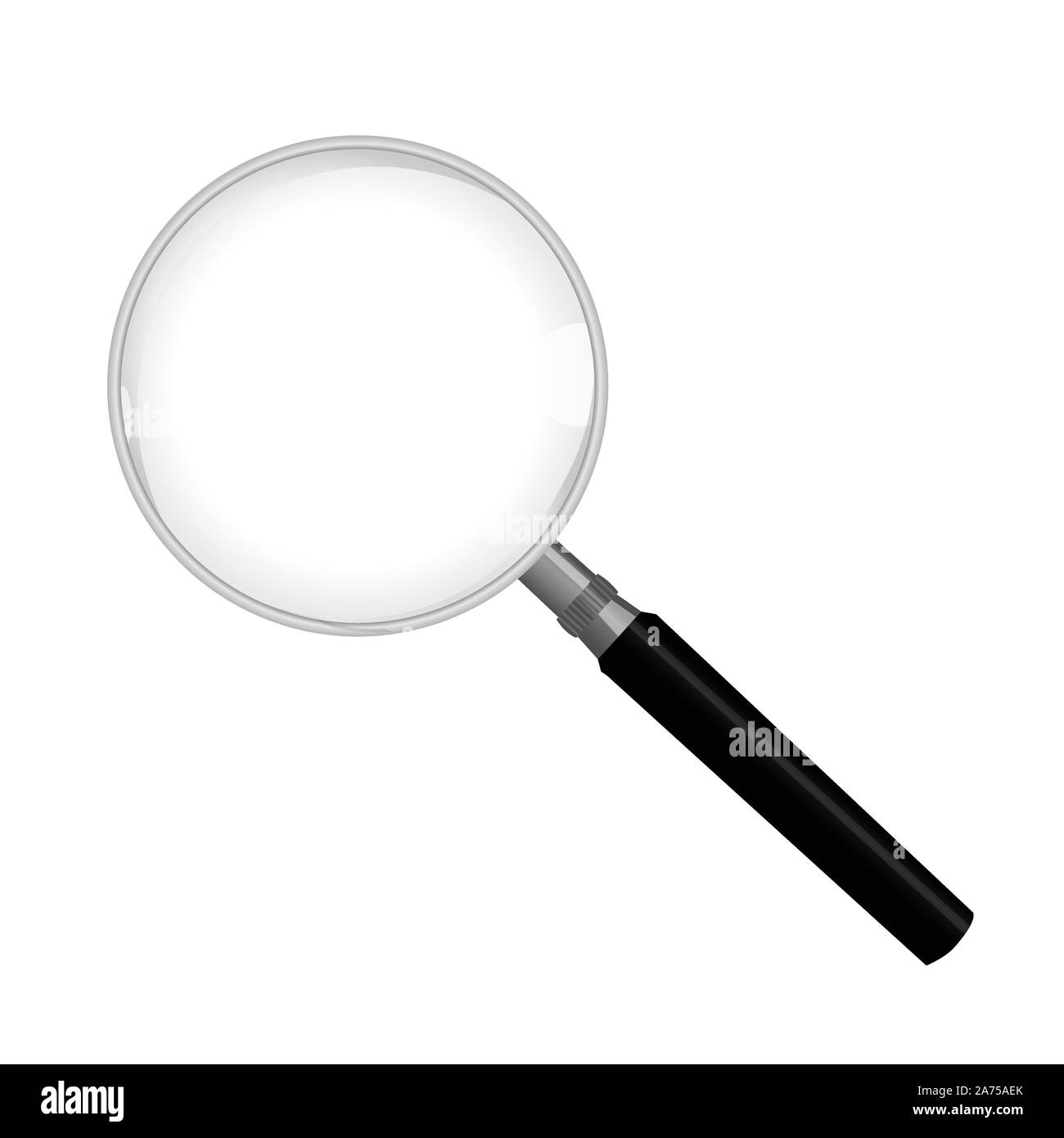 Lupe isoliert auf weißem Hintergrund Stock Vektor