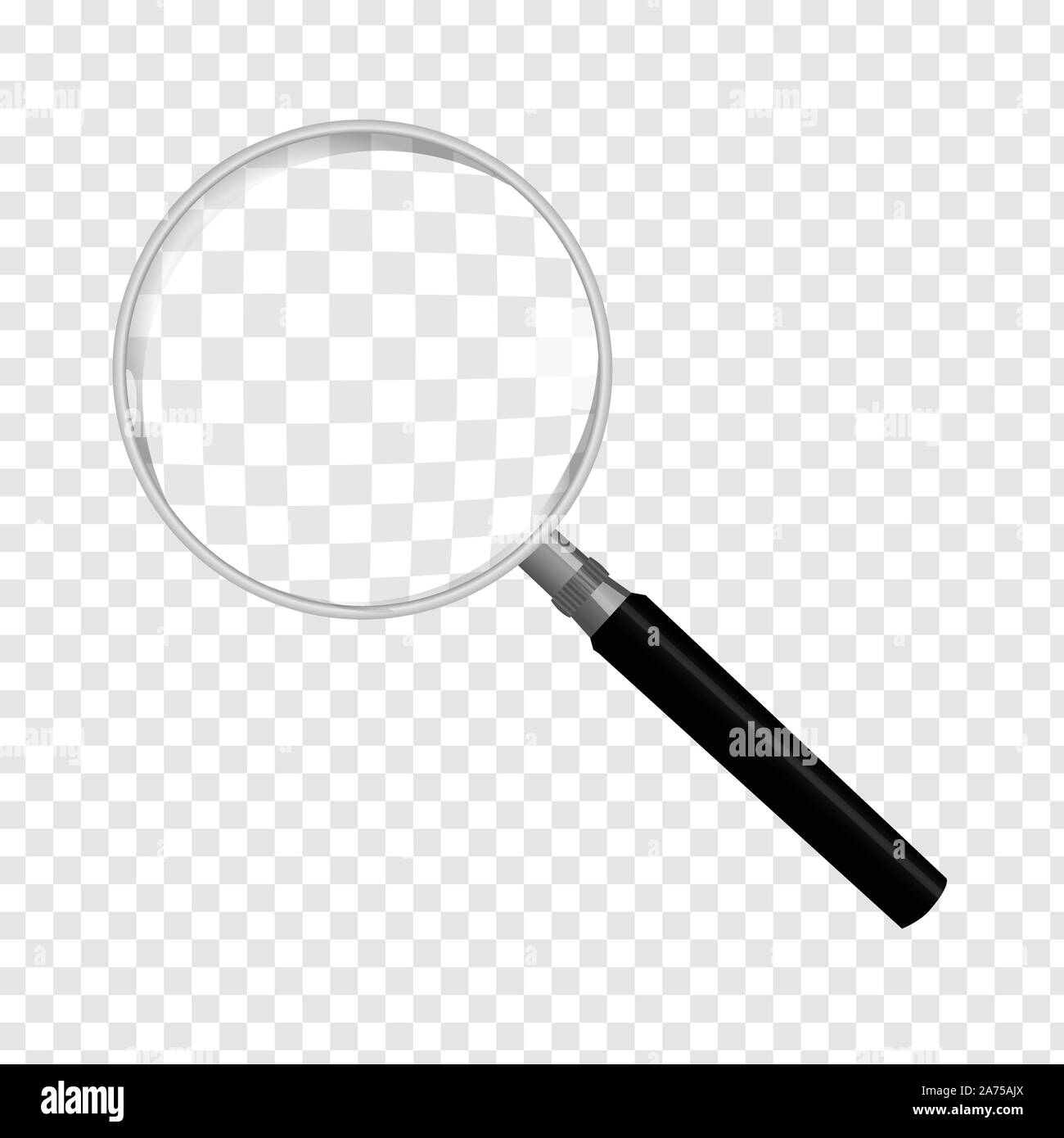 Lupe auf transparentem Hintergrund isoliert Stock Vektor