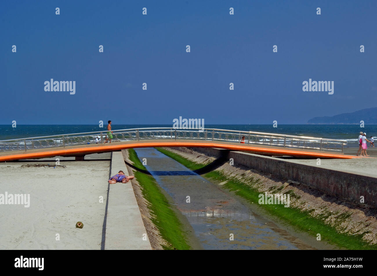 Kanal der Stadt Santos, Santos, Sao Paulo, Brasilien Stockfoto