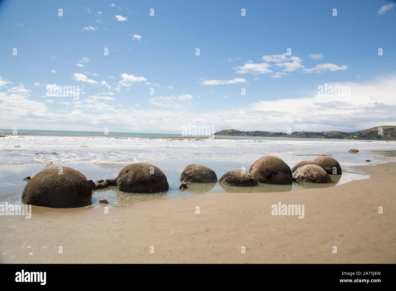 MOERAKI BOULDERS, NEUSEELAND Stockfoto