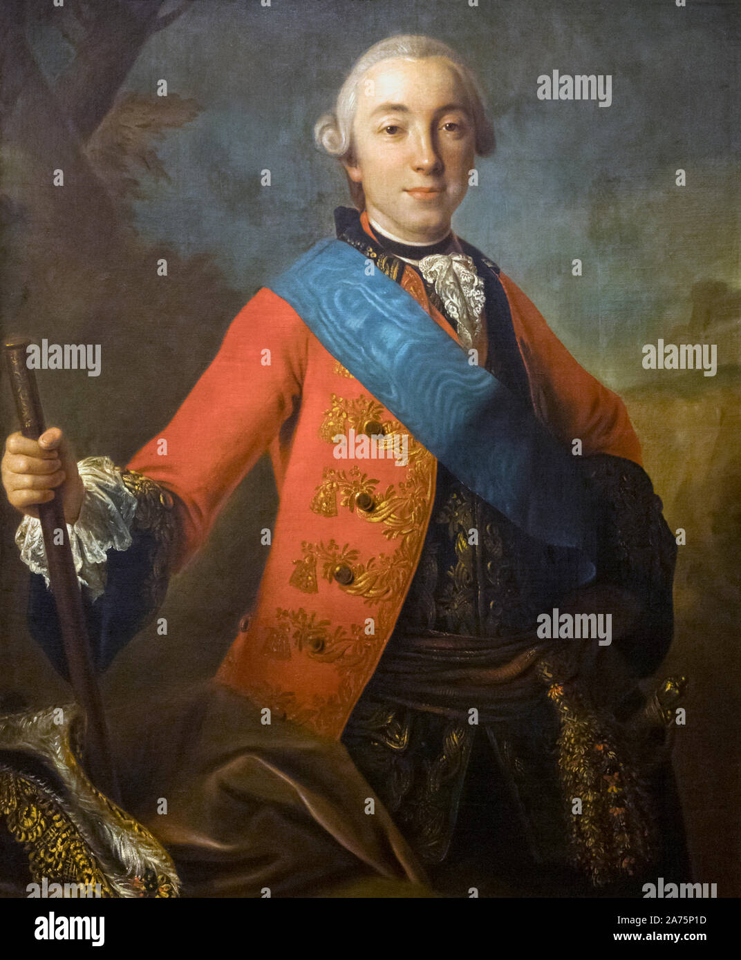 Portrait der Großherzog Peter Feodorovich, später Kaiser Peter III., 1728 - 1762. Nach einer Arbeit von einem unbekannten Künstler. In der Malaga branc ausgestellt Stockfoto