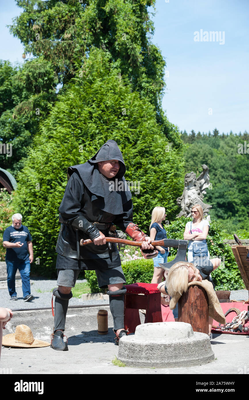 Henker, Schloss Czocha, Woiwodschaft Niederschlesien, Polen Stockfoto