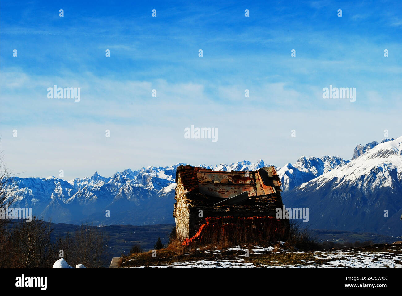 Das schöne Cansignio-Plateau zwischen den Provinzen Belluno und Treviso in Italien Stockfoto