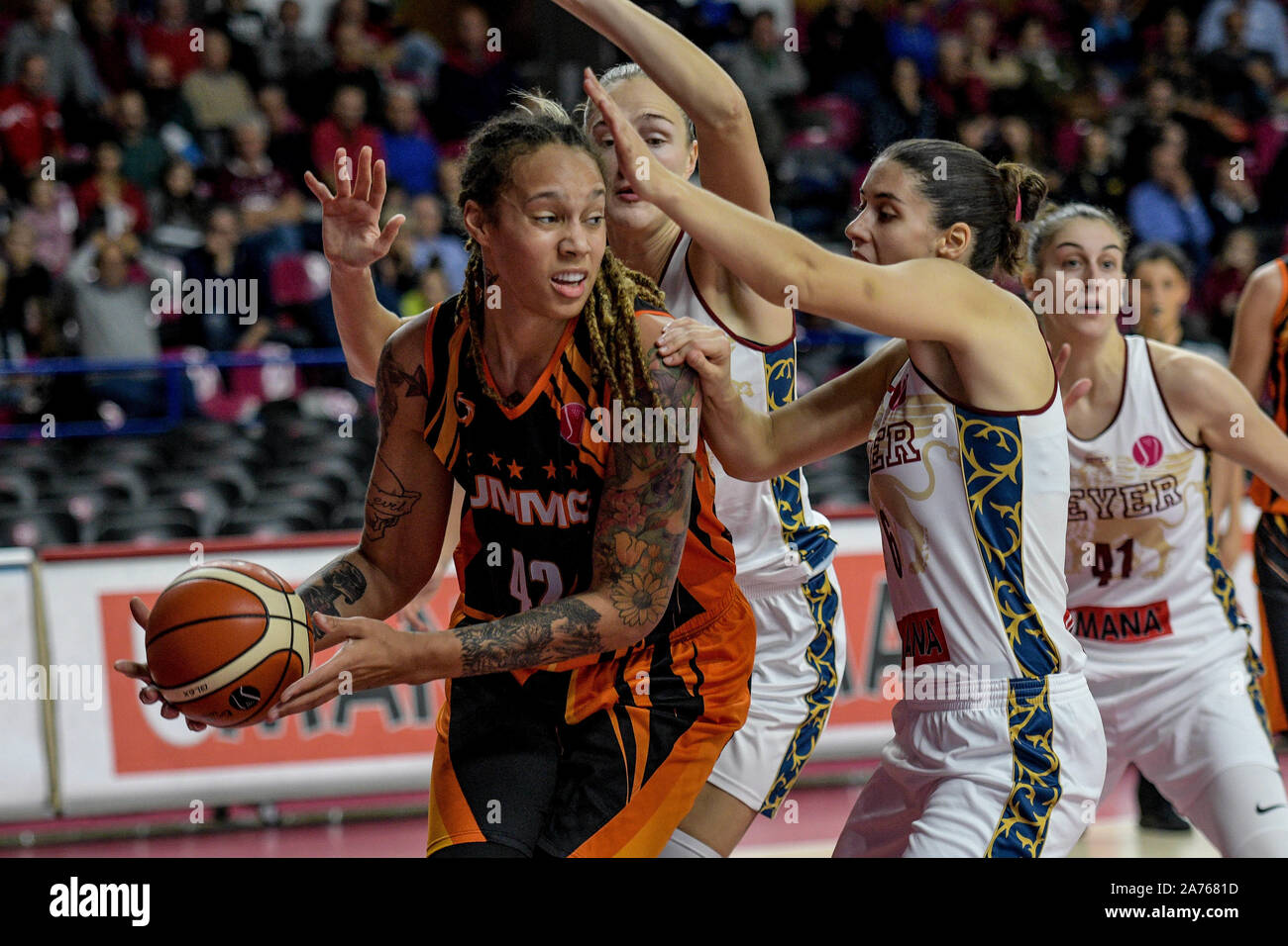 Oktober 30, 2019, Venezia, Italien: brittney griner (ummc Jekaterinburg) während Reyer Venezia vs UMMC Jekaterinburg, Basketball Euroleague Frauen Meisterschaft in Venedig, Italien, 30. Oktober 2019 - LPS/Ettore Griffoni (Credit Bild: © Ettore Griffoni/LPS über ZUMA Draht) Stockfoto