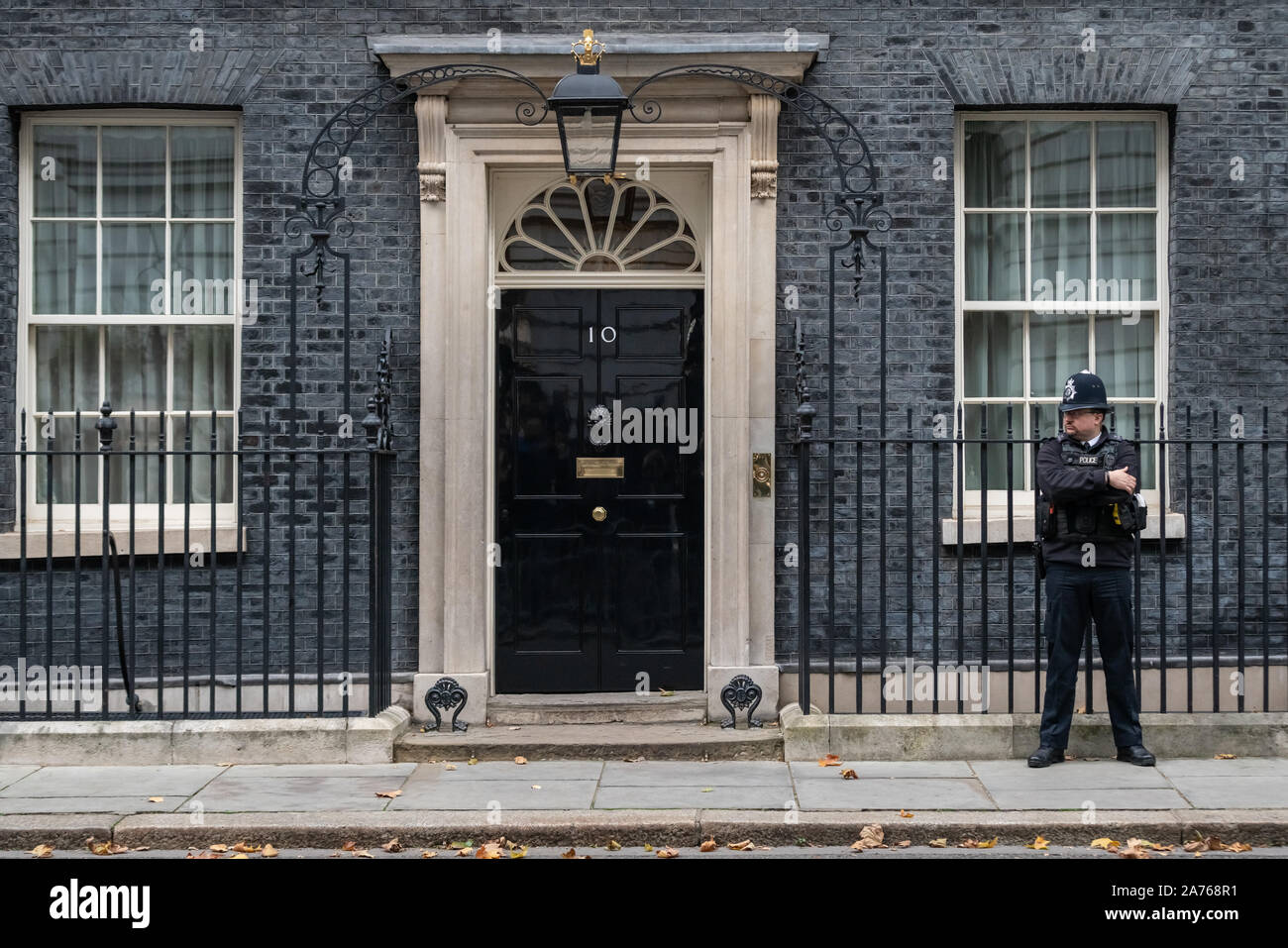 Nr. 10 Downing Street, Whitehall, Westminster, London, Großbritannien. Stockfoto