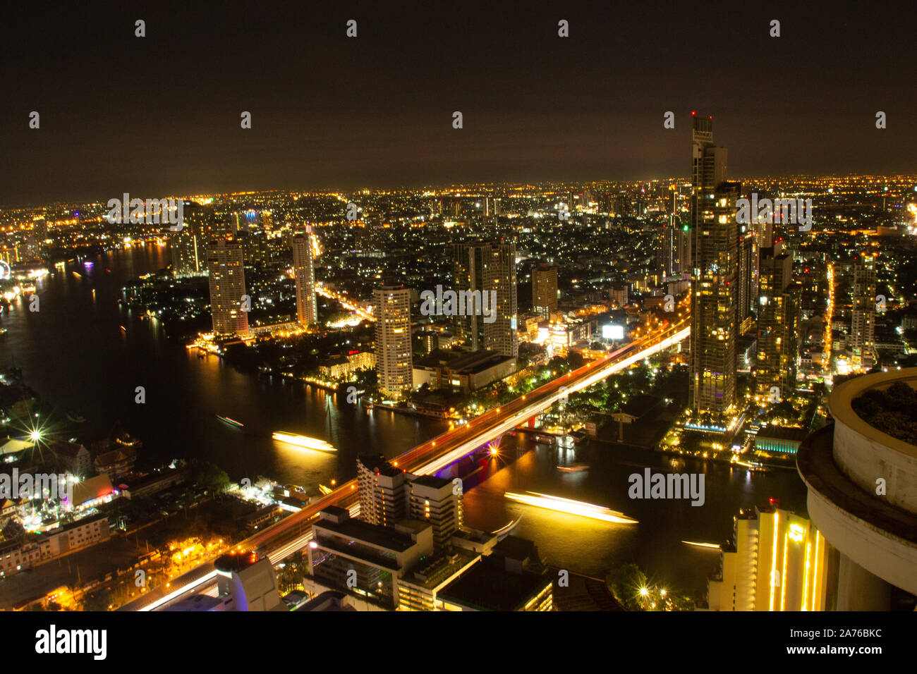 Nachtansicht von Bangkok Stockfoto