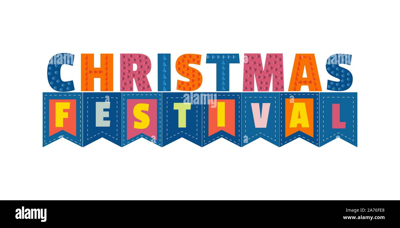 Weihnachtsfeiertag handgezeichnetes typografisches Vektor-Element Stock Vektor