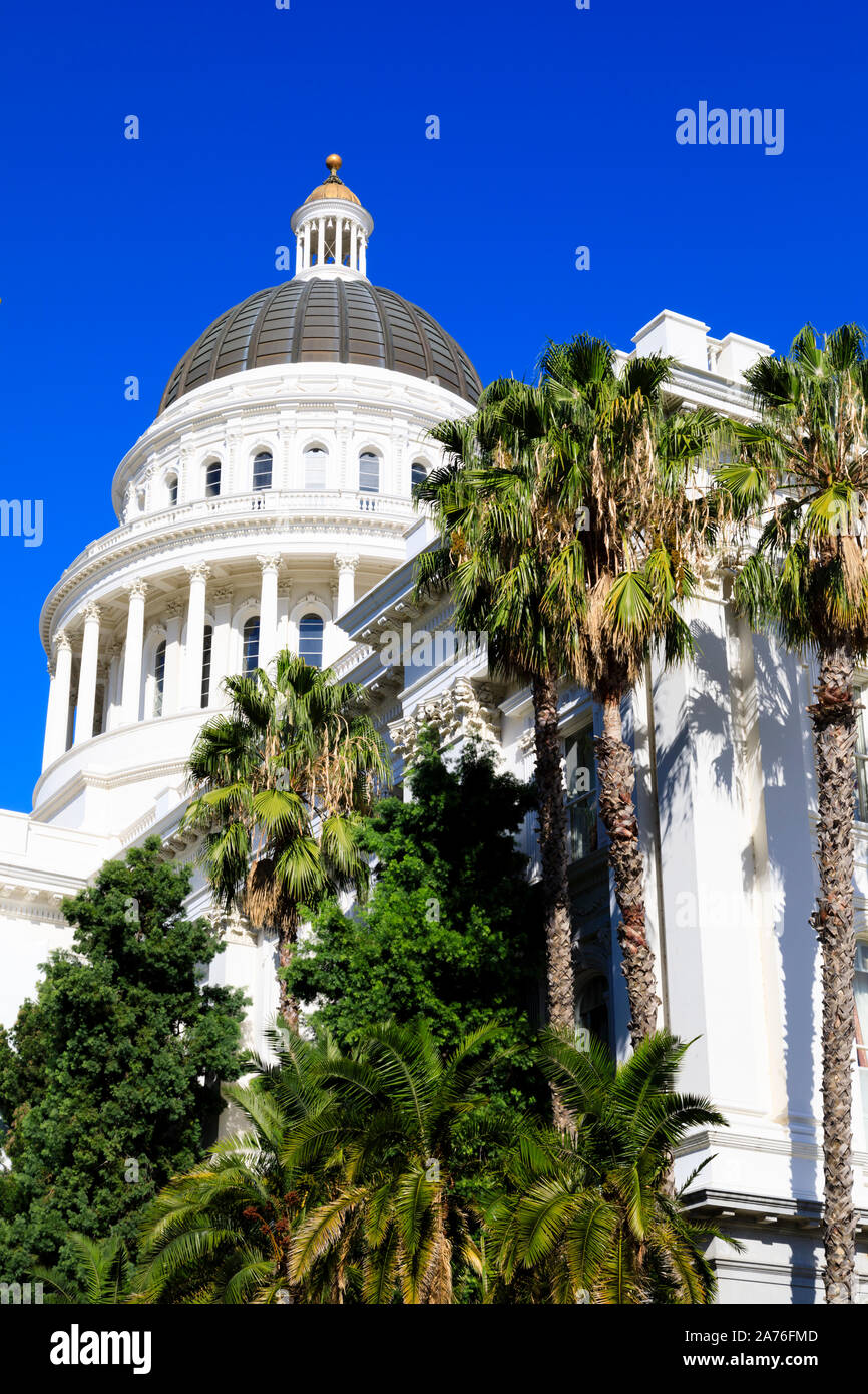 State Capitol, Sacramento, die Hauptstadt des Staates Kalifornien, Vereinigte Staaten von Amerika. Stockfoto