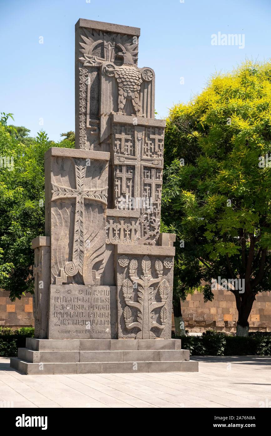 Völkermord Denkmal, Kirche, Echmiatsin, Truskavets, Armenien, in der Nähe von East Stockfoto