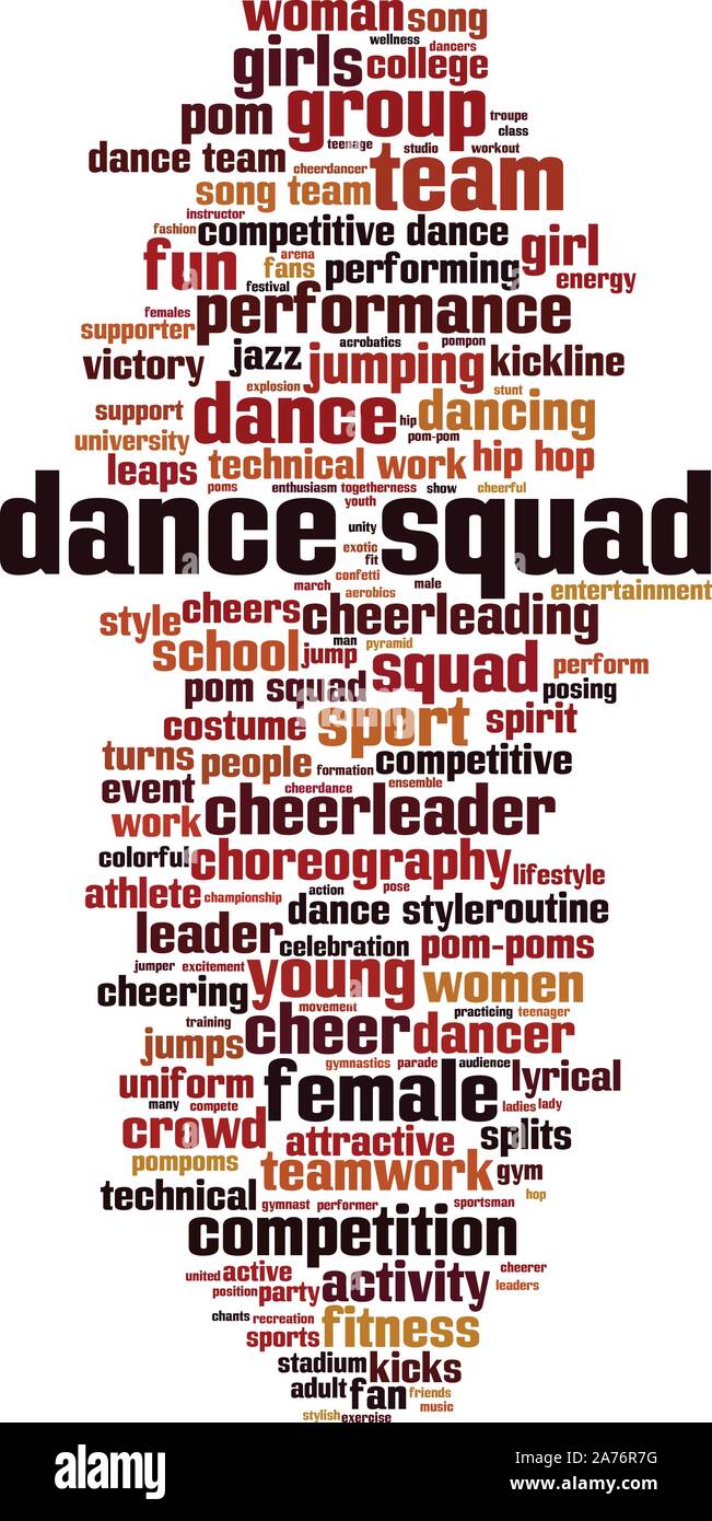 Dance Squad Wort cloud Konzept. Collage aus Worten über Tanz Gruppe. Vector Illustration Stock Vektor