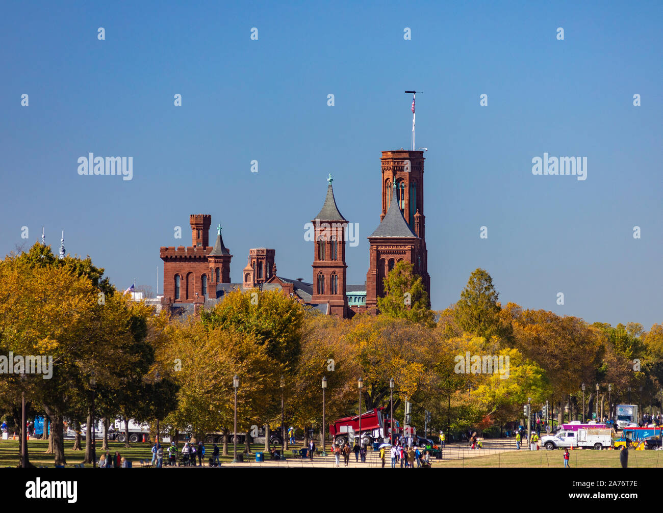 WASHINGTON, DC, USA - Smithsonian Institution Building, das Schloss. Stockfoto