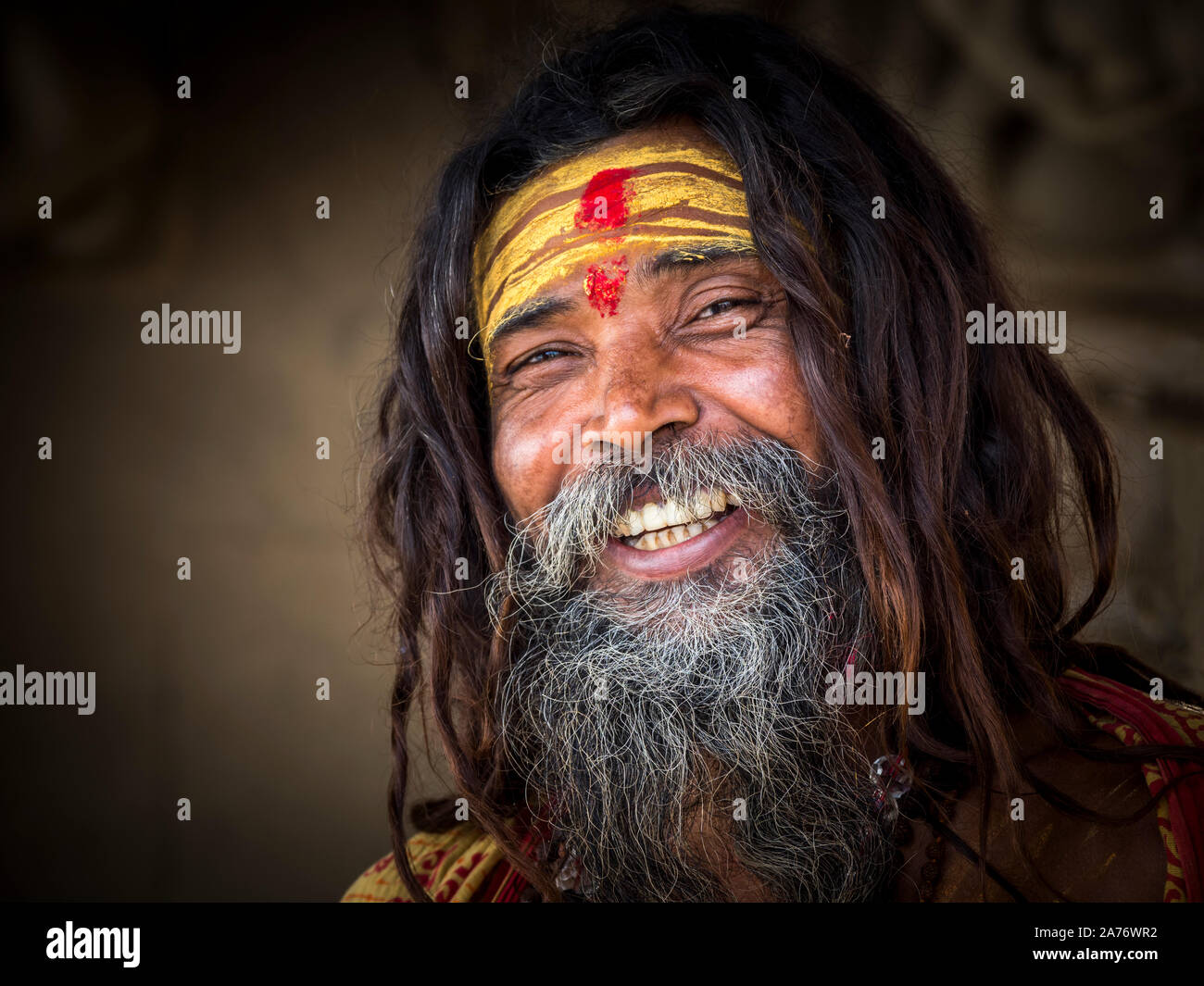 Heiliger Mann in Varanasi. Stockfoto