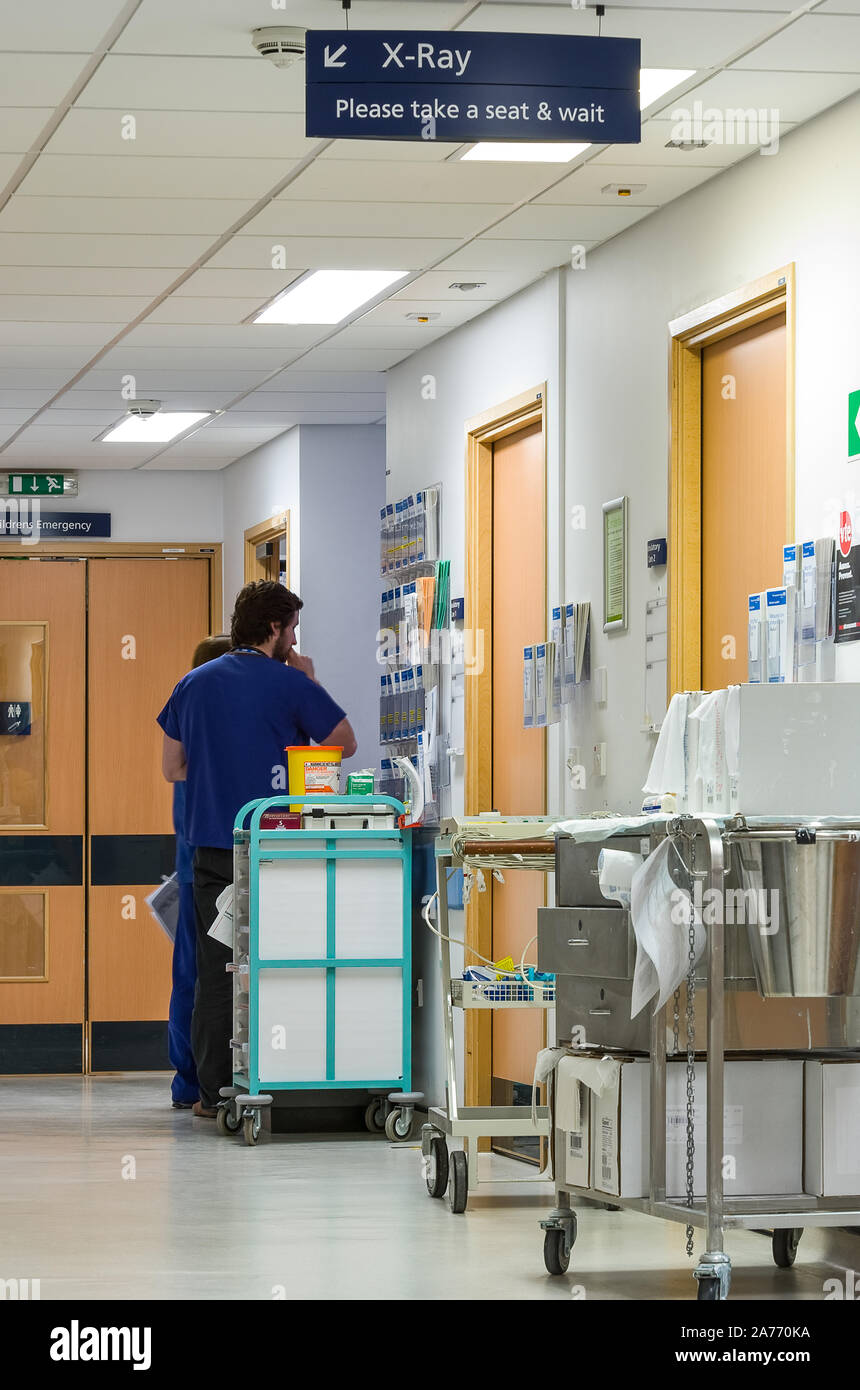 Röntgenabteilung im britischen Krankenhaus Stockfoto