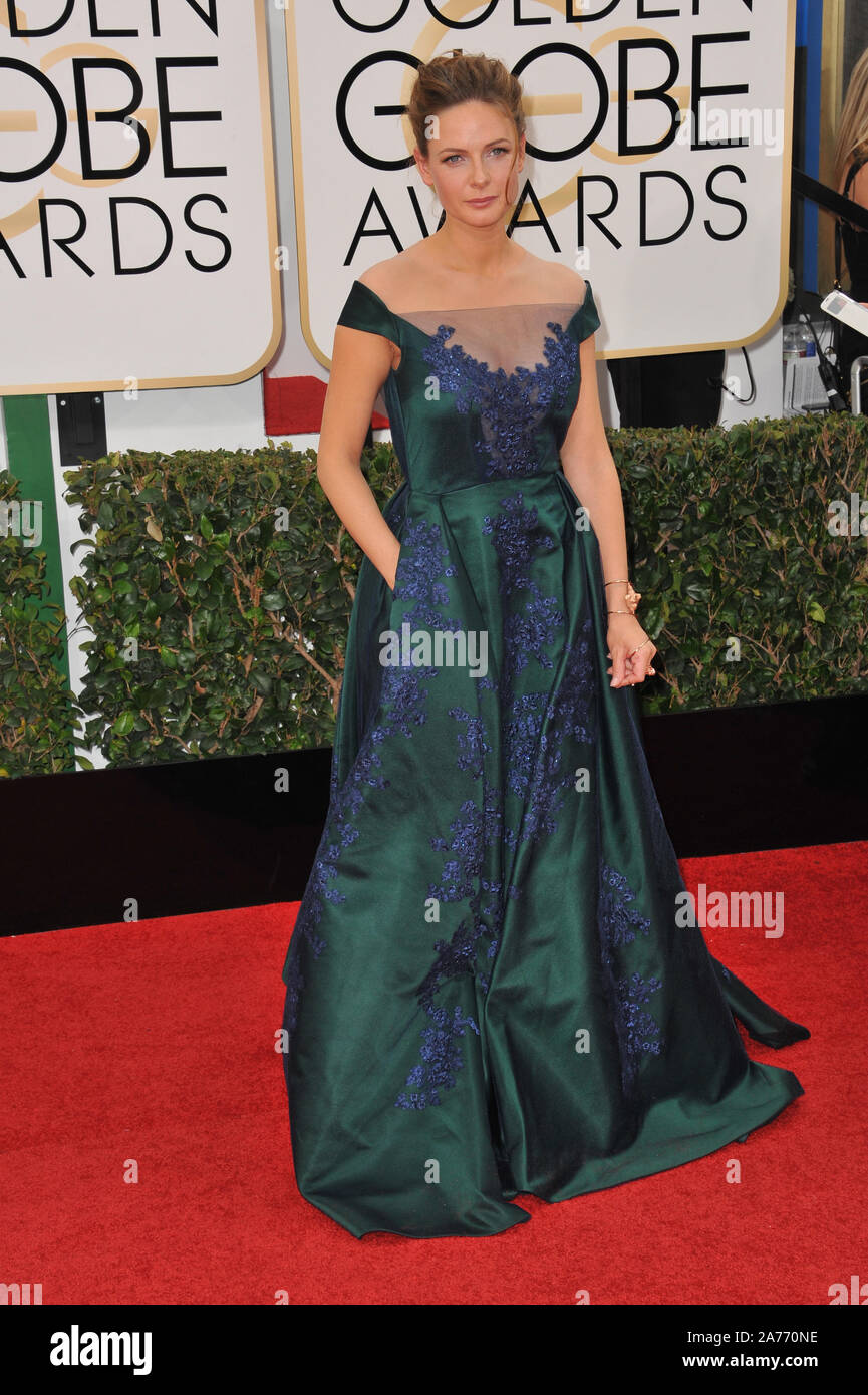 LOS ANGELES, Ca - Januar 12, 2014: Rebecca Ferguson im 71st jährlichen Golden Globe Awards im Beverly Hilton Hotel. © 2014 Paul Smith/Featureflash Stockfoto