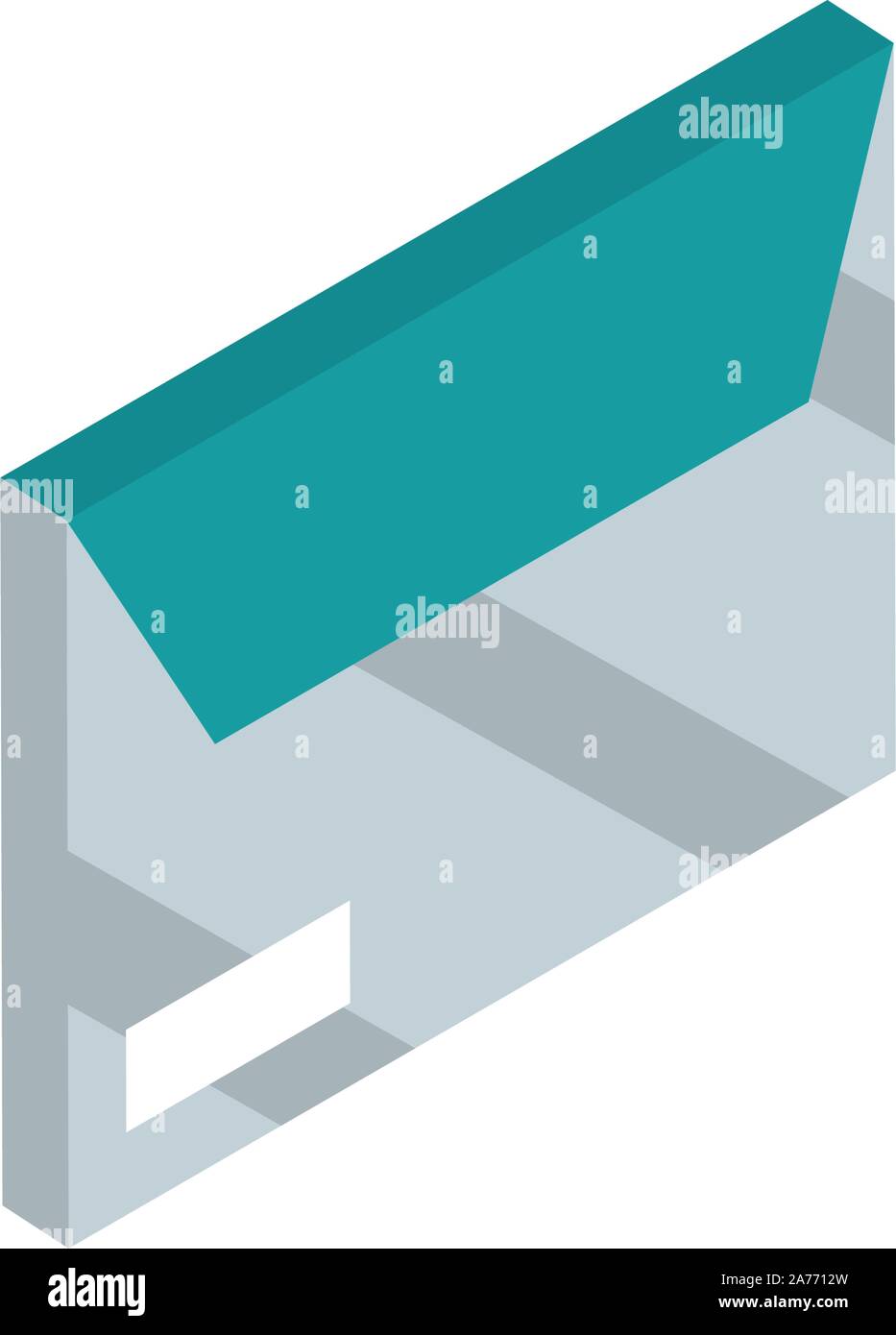 Büro Umschlag Korrespondenz Post isometrische Vector Illustration Stock Vektor