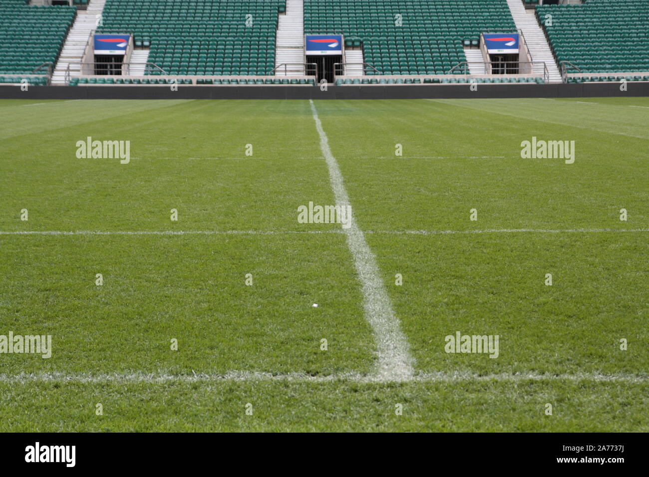 Twickenham Stadium pitch Central Line Stockfoto