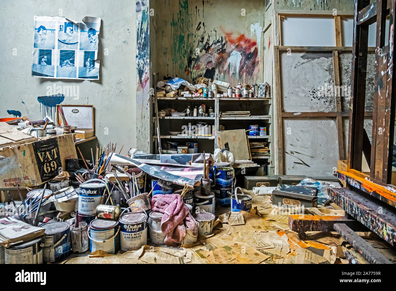 Francis Bacon Studio - rekonstruiert Studio des Malers Francis Bacon, in Dublin City Gallery der Hugh Lane, Dublin, Irland Stockfoto