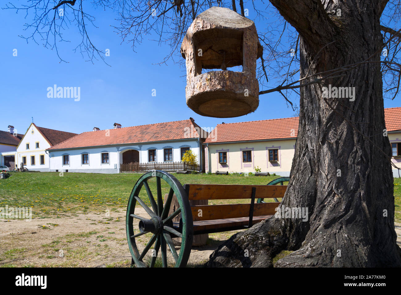 Vesnice Holasovice (UNESCO), selske baroko 19. stol., Jizni Cechy, Ceska Republika/Holasovice Dorf (UNESCO), Südböhmen, Tschechische Republik Stockfoto