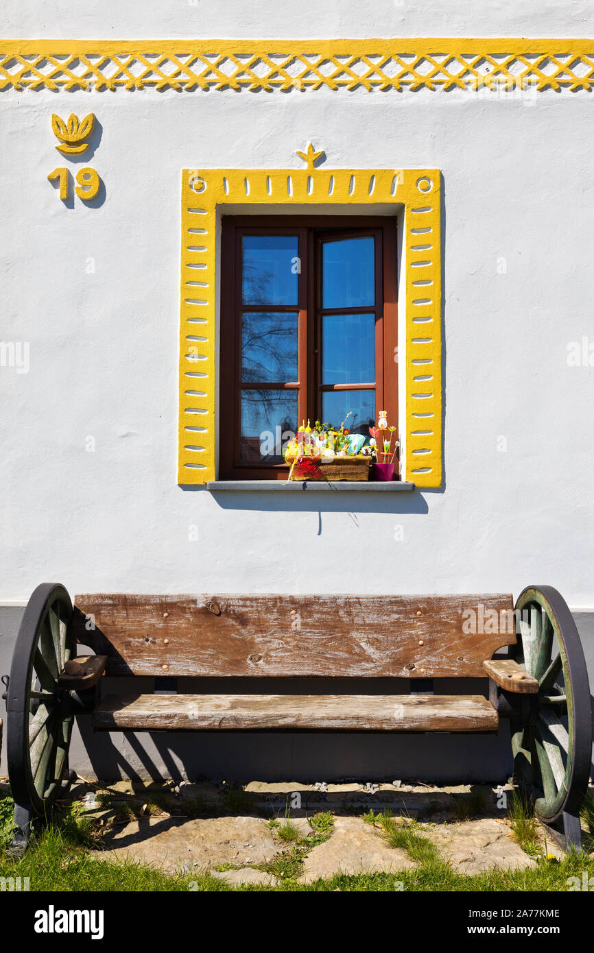 Vesnice Holasovice (UNESCO), selske baroko 19. stol., Jizni Cechy, Ceska Republika/Holasovice Dorf (UNESCO), Südböhmen, Tschechische Republik Stockfoto