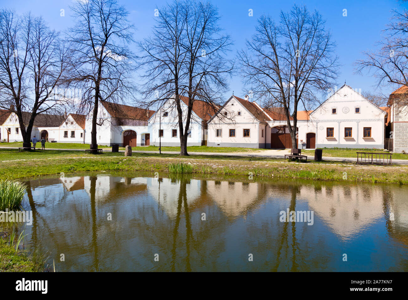 Vesnice Holasovice (UNESCO), selske baroko 19. stol., Jizni Cechy, Ceska Republika/Holasovice Dorf (UNESCO), Südböhmen, Tschechische Republik Stockfoto