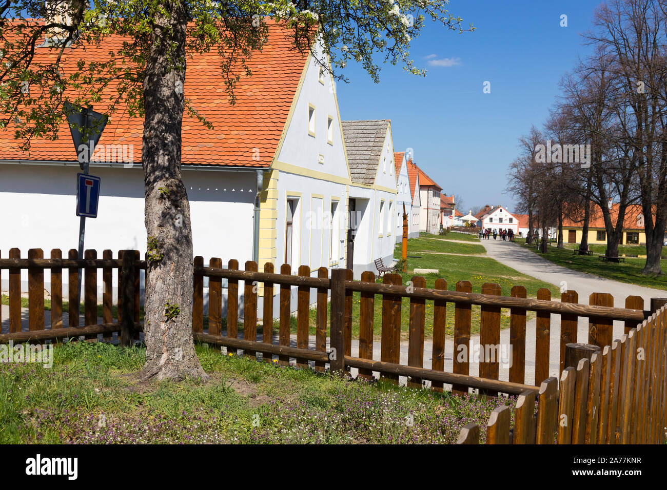Vesnice Holasovice (UNESCO), selske baroko 19. stol., Jizni Cechy, Ceska Republika/Holasovice Dorf (UNESCO), Südböhmen, Tschechische Republik Stockfoto