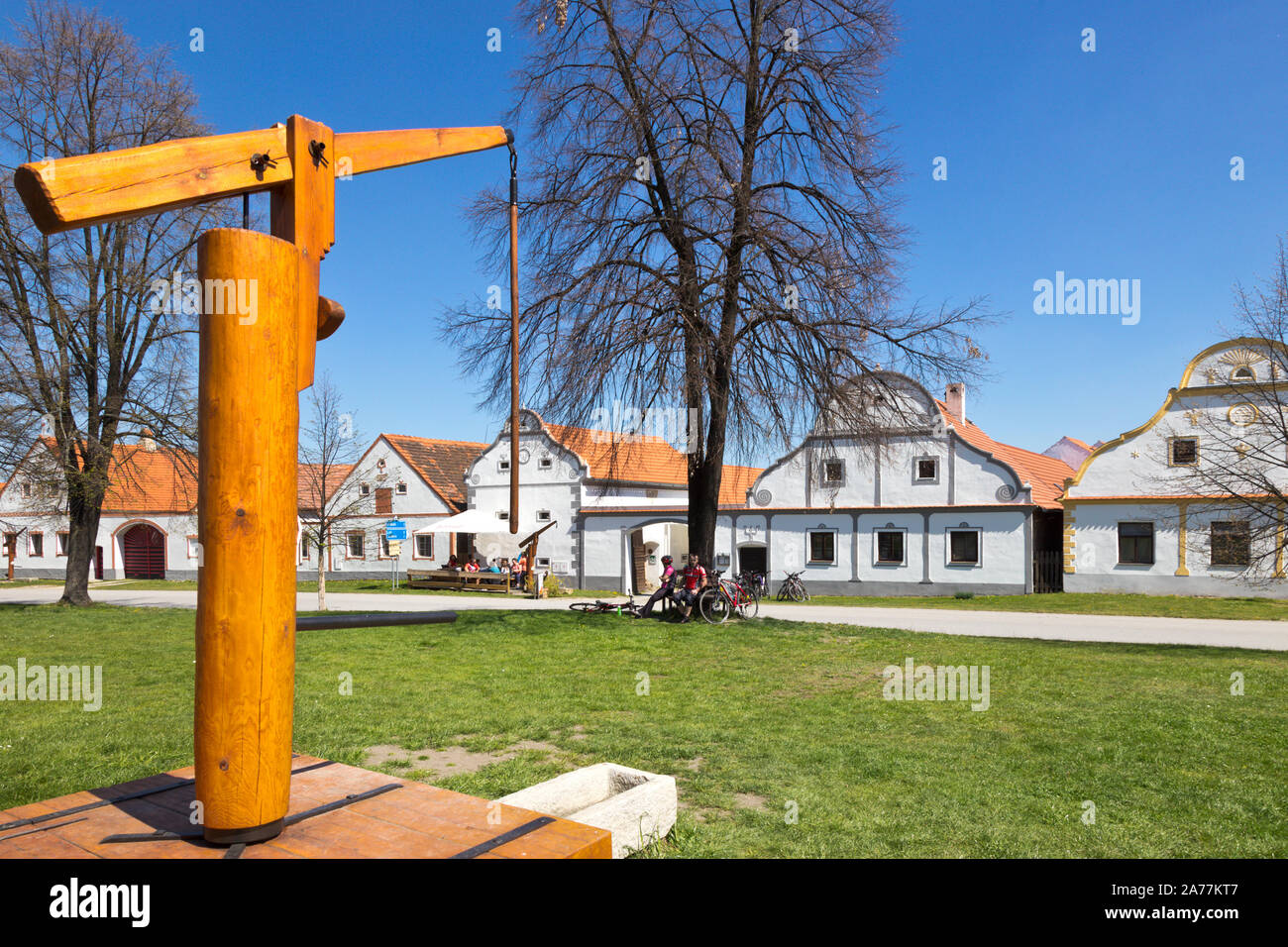 Vesnice Holasovice (UNESCO), selske baroko 19. stol., Jizni Cechy, Ceska Republika/Holasovice Dorf (UNESCO), Südböhmen, Tschechische Republik Stockfoto