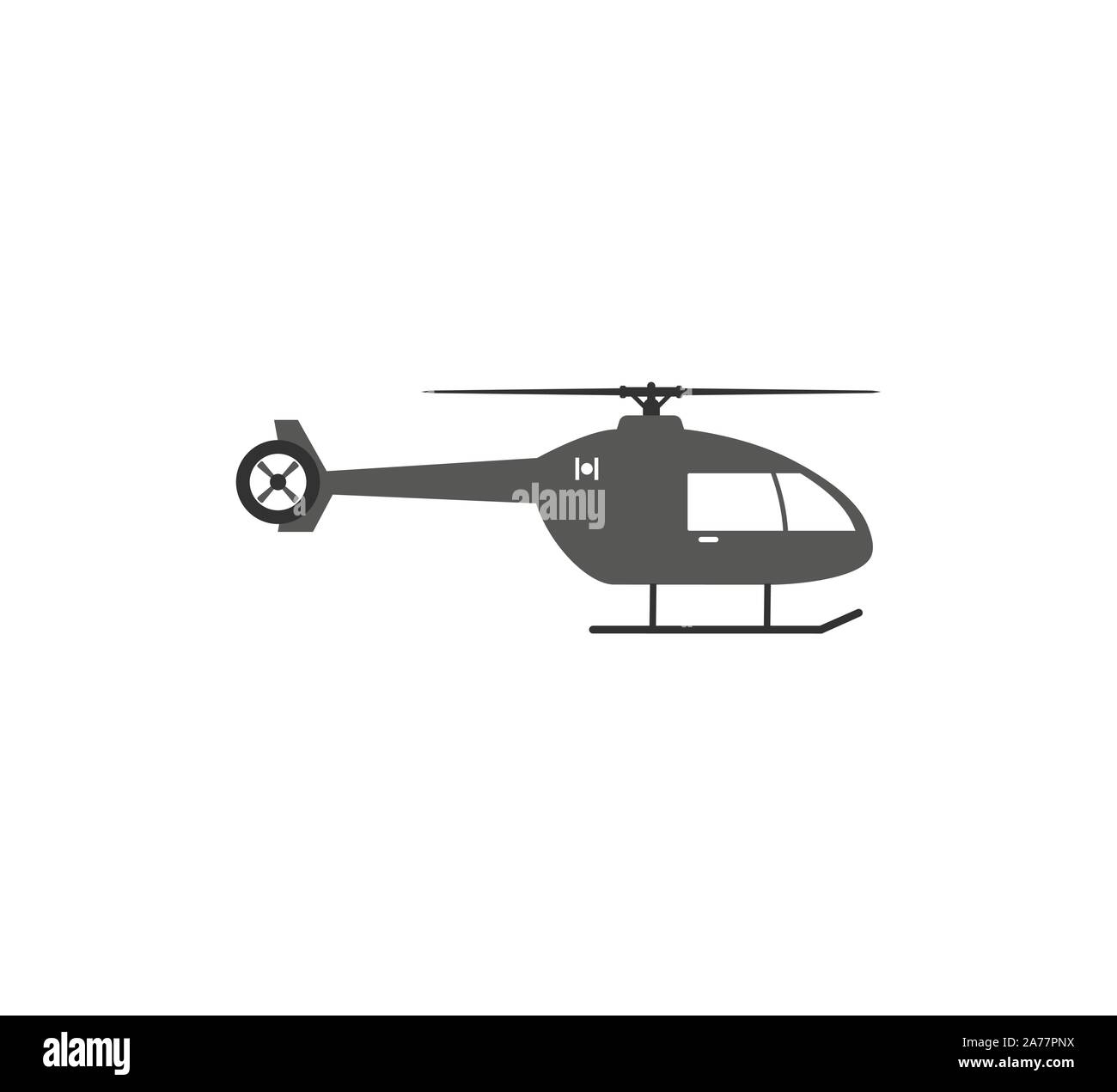 Hubschrauber, Häcksler Symbol. Vector Illustration, flache Bauform. Stock Vektor