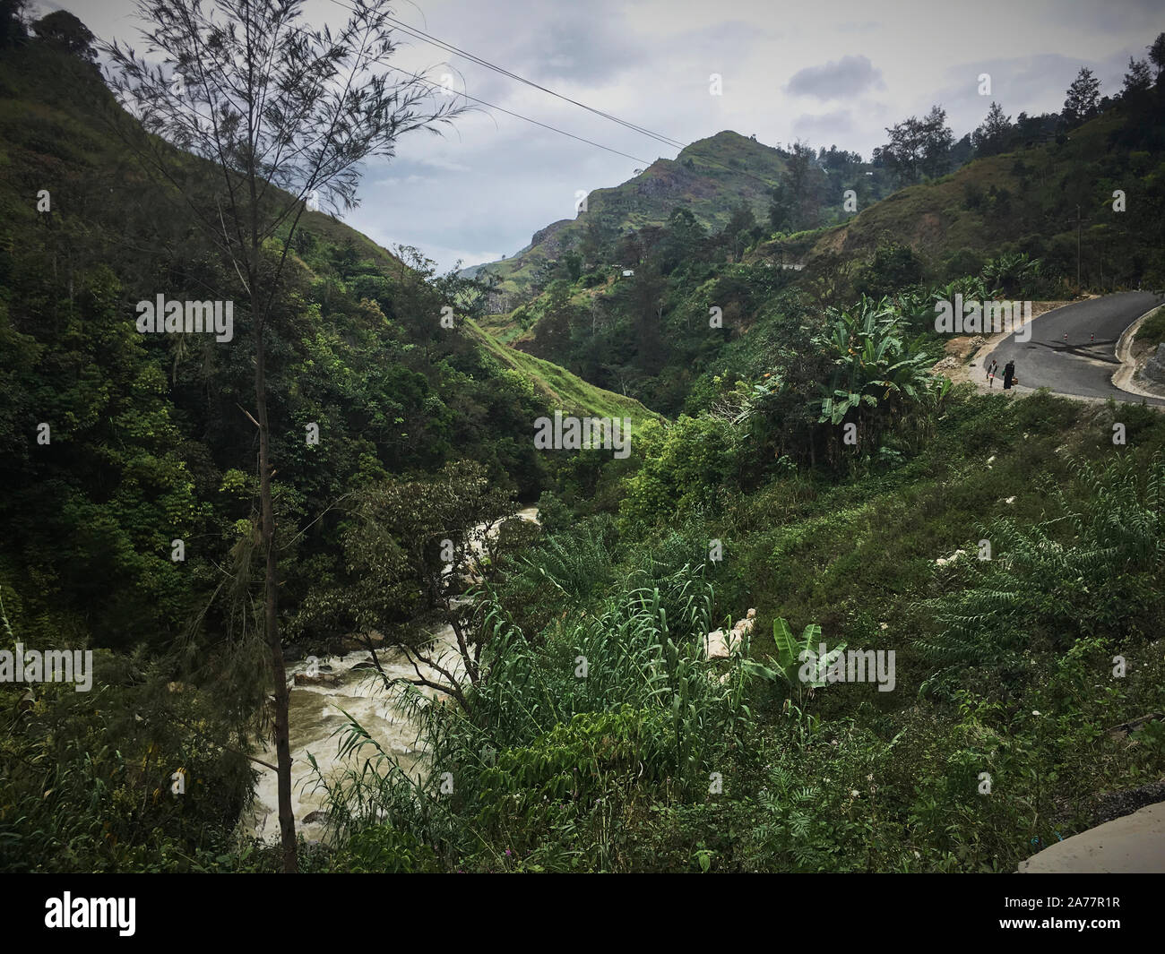 Die wunderschöne Berglandschaft von Mount Hagen, Papua Neu Guinea. Stockfoto