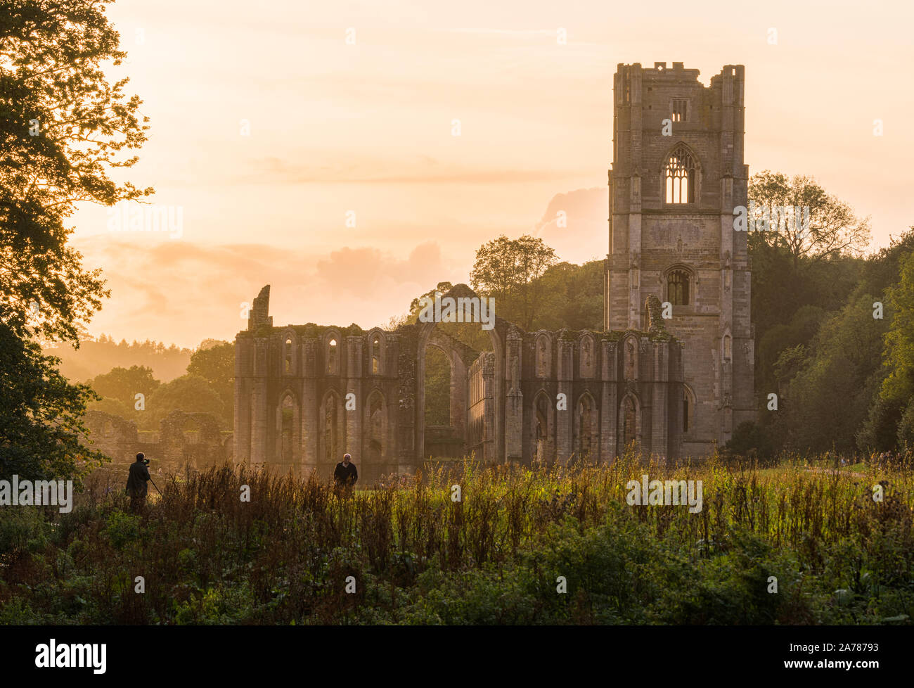 Magnificent Fountains Abbey in North Yorkshire Stockfoto