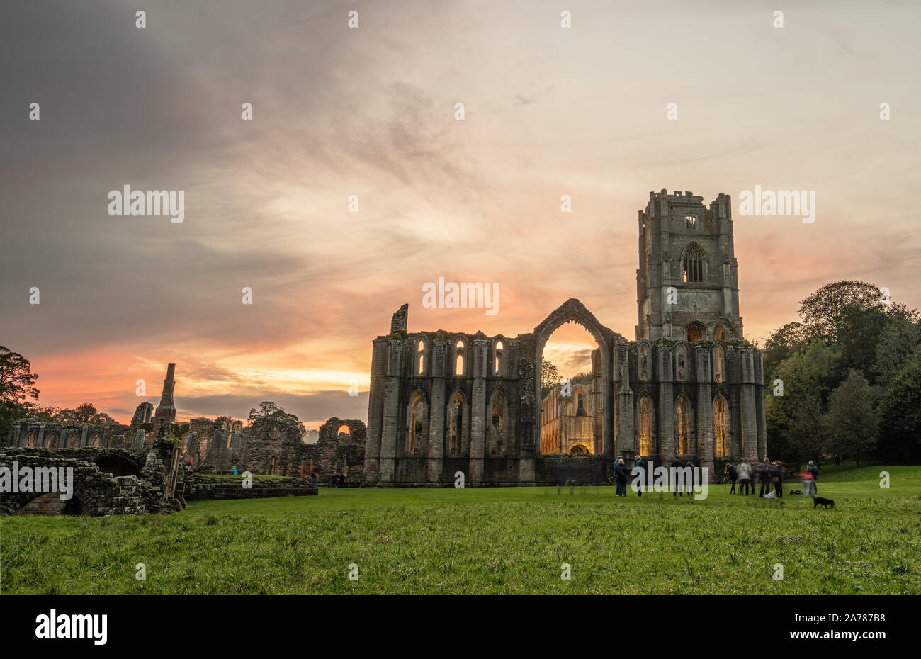 Magnificent Fountains Abbey in North Yorkshire Stockfoto