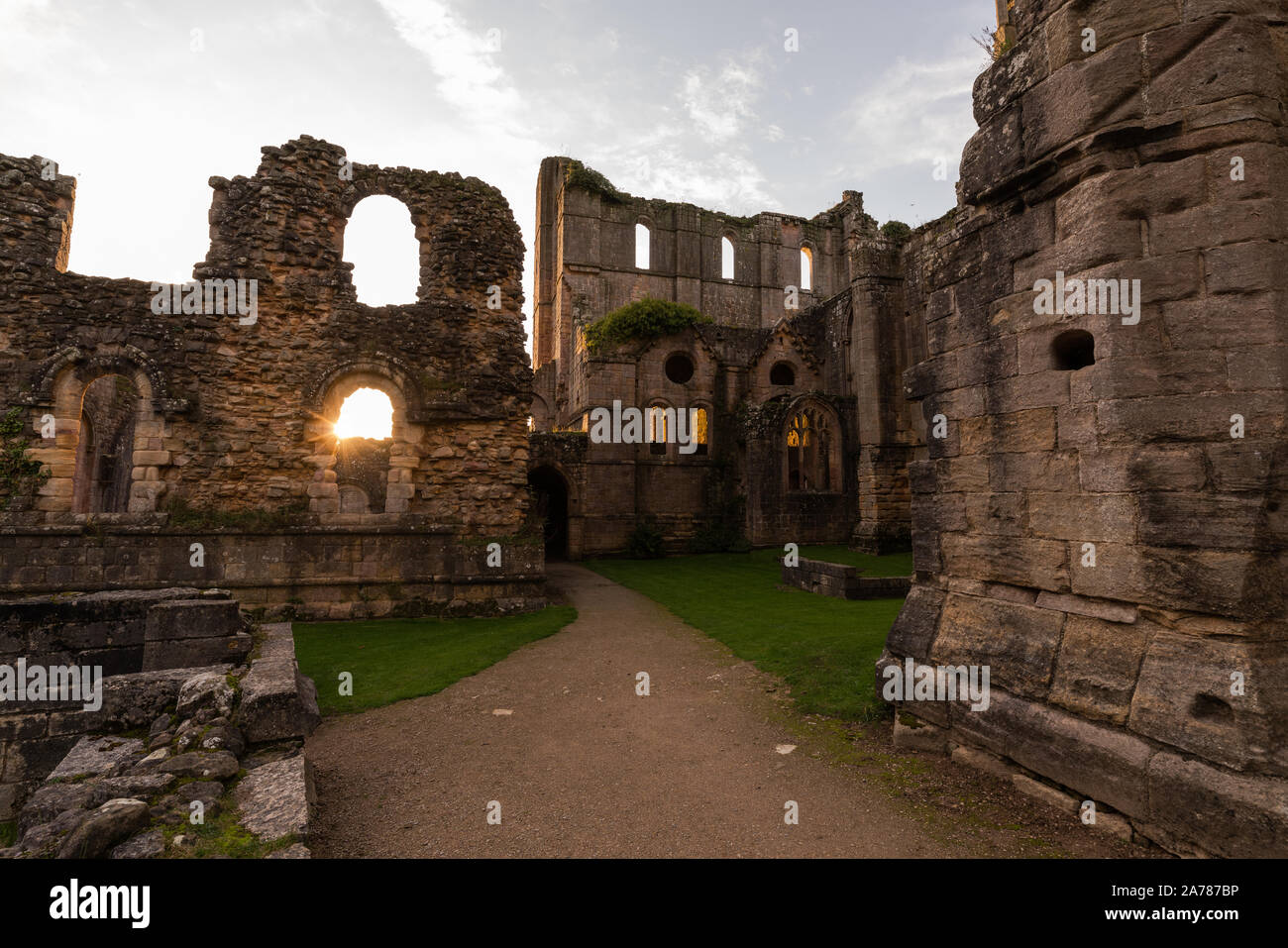 Magnificent Fountains Abbey in North Yorkshire Stockfoto