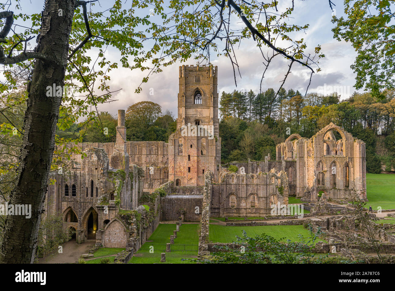 Magnificent Fountains Abbey in North Yorkshire Stockfoto