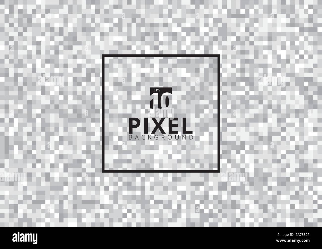 Abstrakte graue Quadrate pixel Muster nahtlose Hintergrund. Mosaik geometrische Vorlage. Vector Illustration Stock Vektor