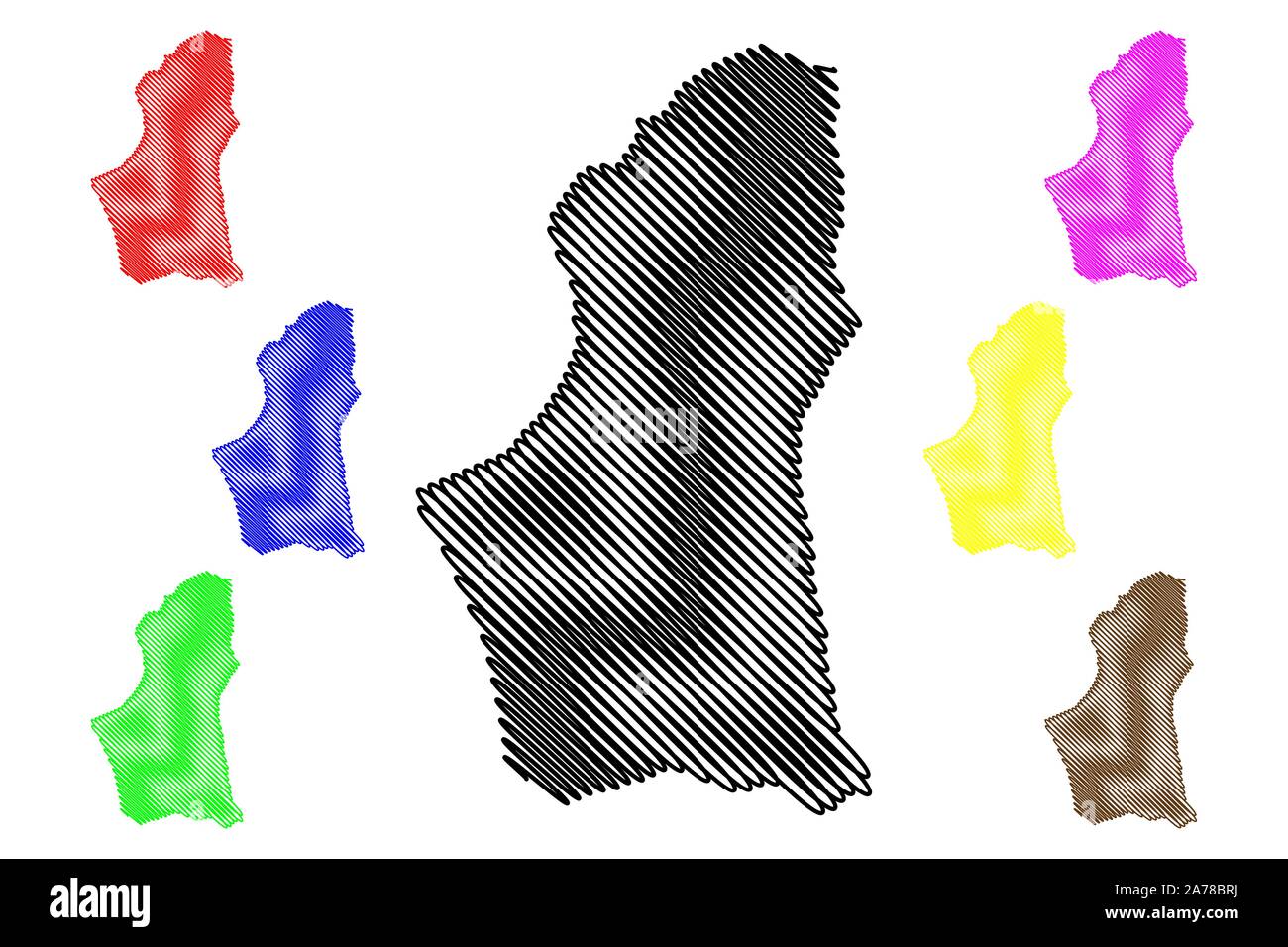 Bezirk (Bezirke nalut Libyen, Libyen, Tripolitanien) Karte Vektor-illustration, kritzeln Skizze Nalut Karte Stock Vektor