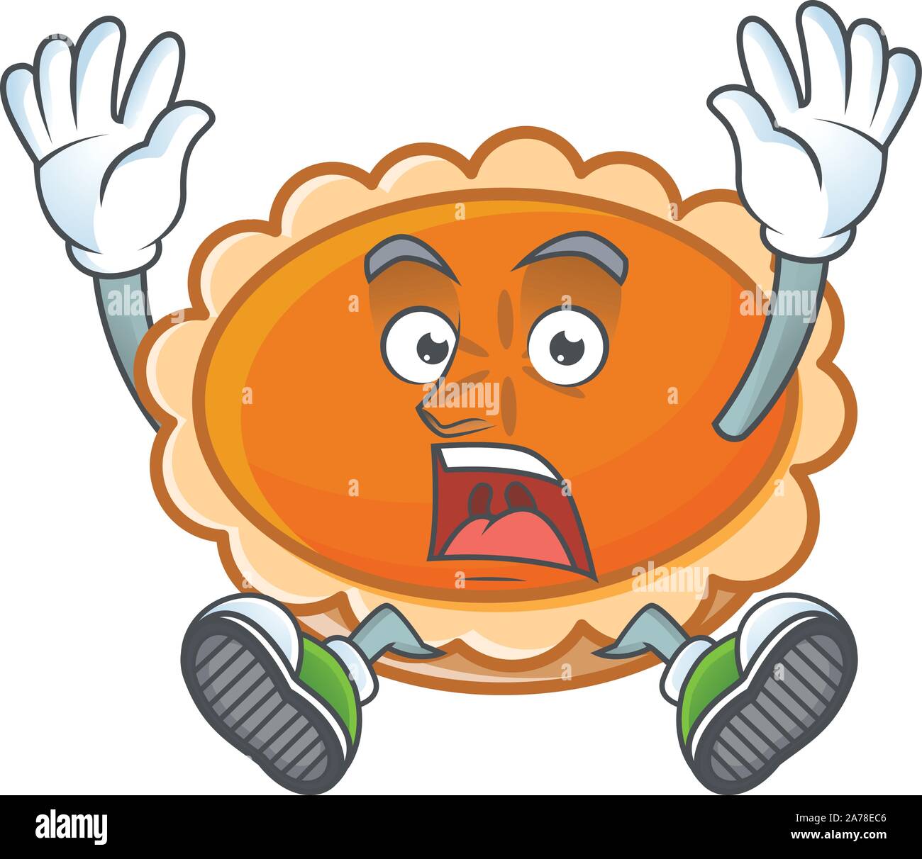 Orange Torte cartoon mit erfolgreichen Maskottchen Design. Stock Vektor