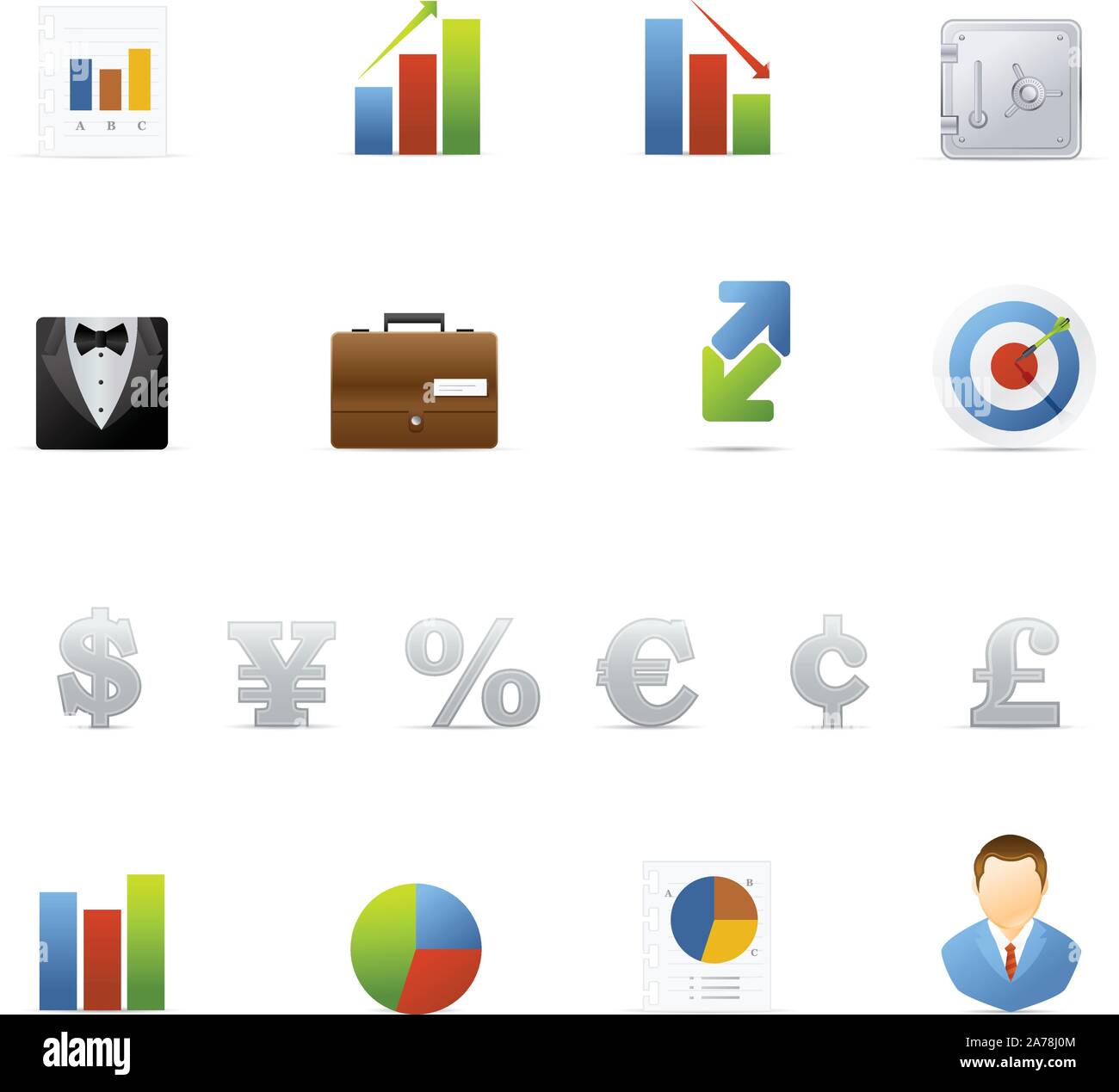 Vecto Vector Icons. Wirtschaft und Finanzen Stock Vektor