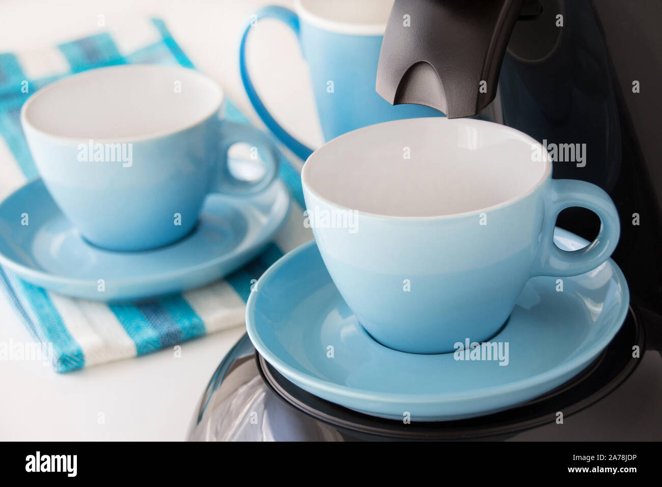 Kaffee- und Teezubereitungsmöglichkeiten Stockfoto