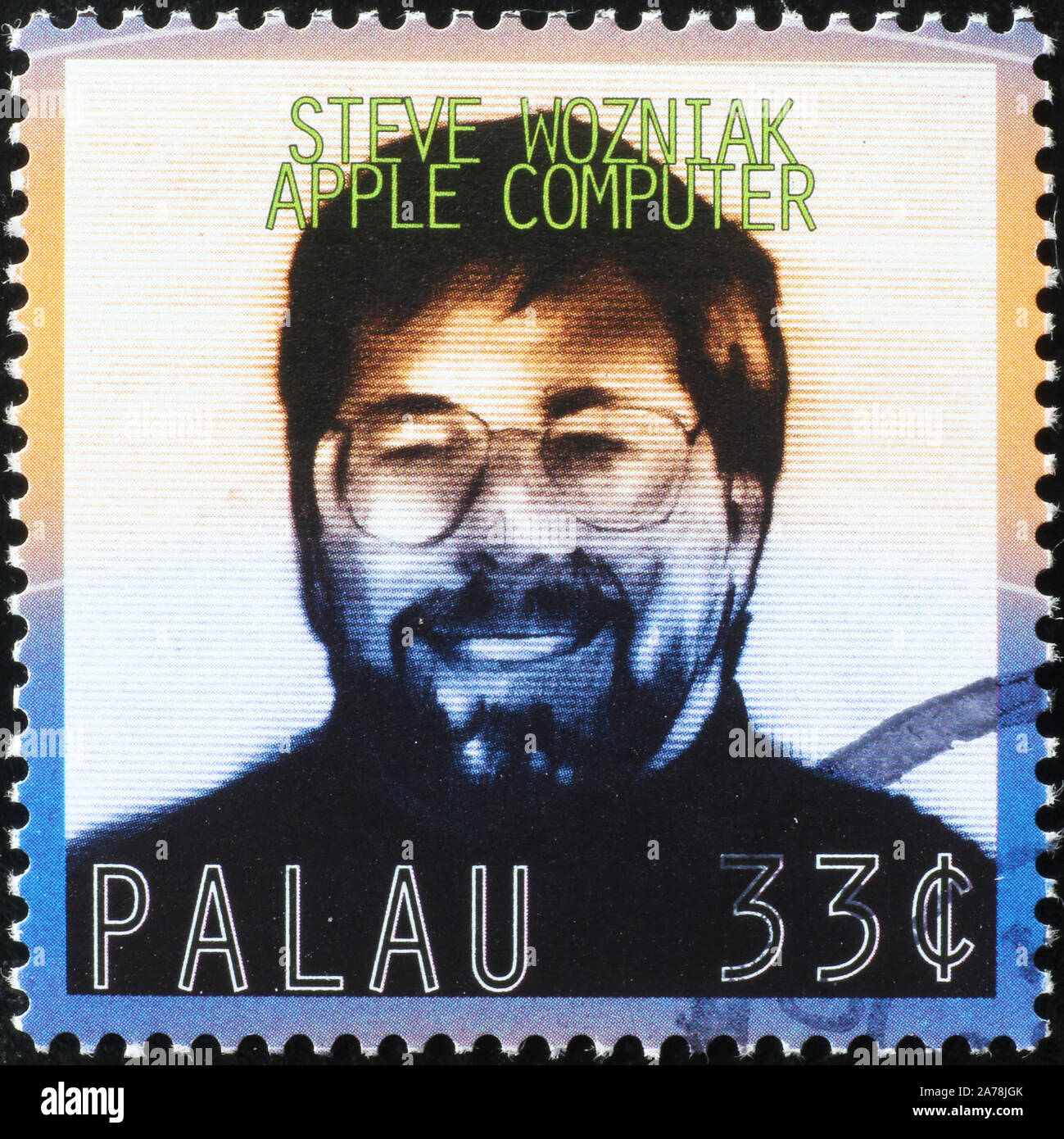 Steve Wozniak, Mitgründer von Apple Computer auf Briefmarke Stockfoto