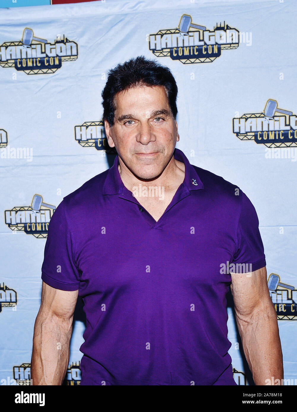 19. Oktober 2019 - Hamilton, Ontario, Kanada. Schauspieler Lou Ferrigno (am besten für seine Rolle als Hauptfigur in "Der unglaubliche Hulk") an der Hamilton Comic Con an der kanadischen Warplane Heritage Museum bekannt. Photo Credit: Brent Perniac/AdMedia/MediaPunch Stockfoto